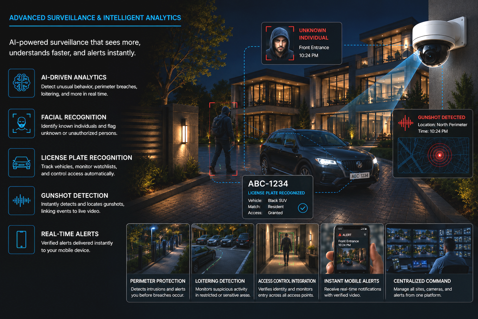 Advanced surveillance and intelligent analytics dashboard