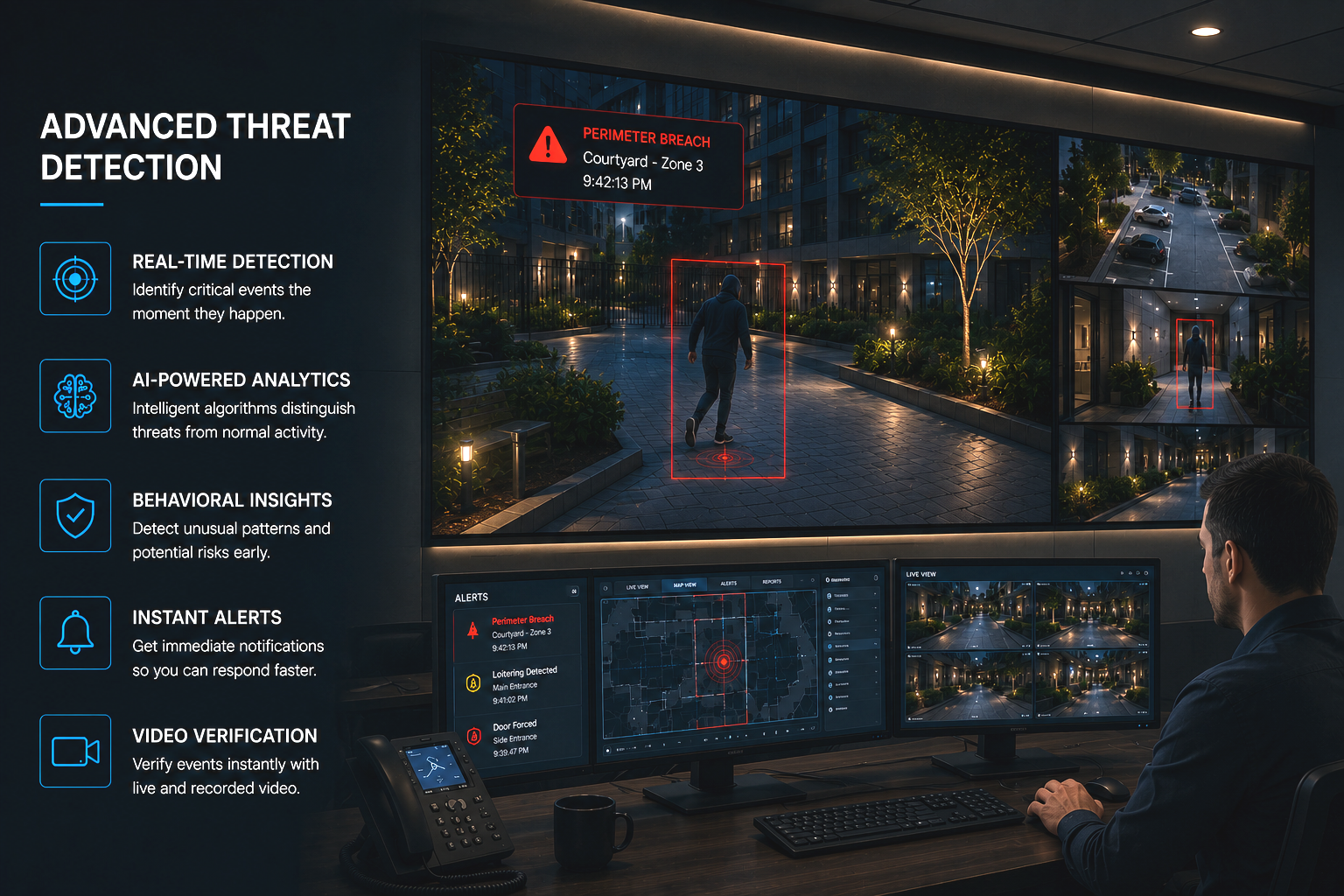 Advanced threat detection perimeter breach alert